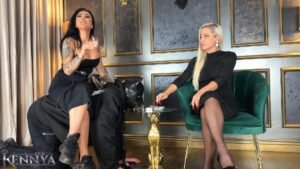 Having a smoke with Miss Ema Devine on my human chair
