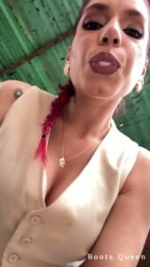 I spit in your face while you lick the soles of my military boots. POV. Boots Queen