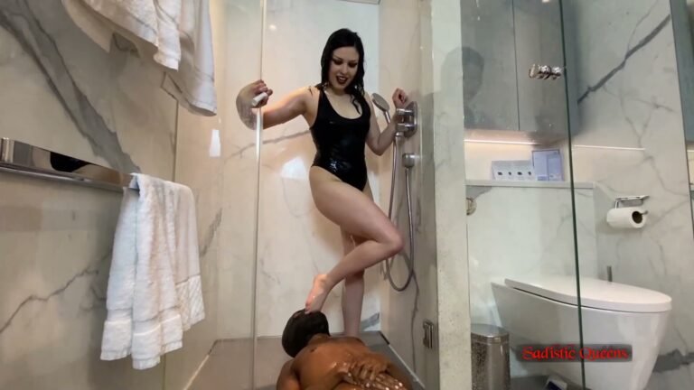 Goth Delilah - My Slave Foot Spa – interracial domination clip preview with SquishySax
