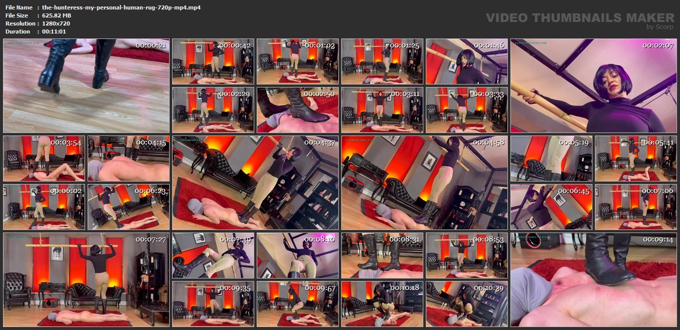 The Hunteress - My Personal Human Rug (720p MP4) - screenshots
