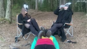 smoke break and shoes worship in the forest with my bestie